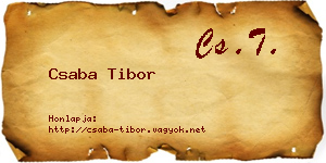 Csaba Tibor névjegykártya